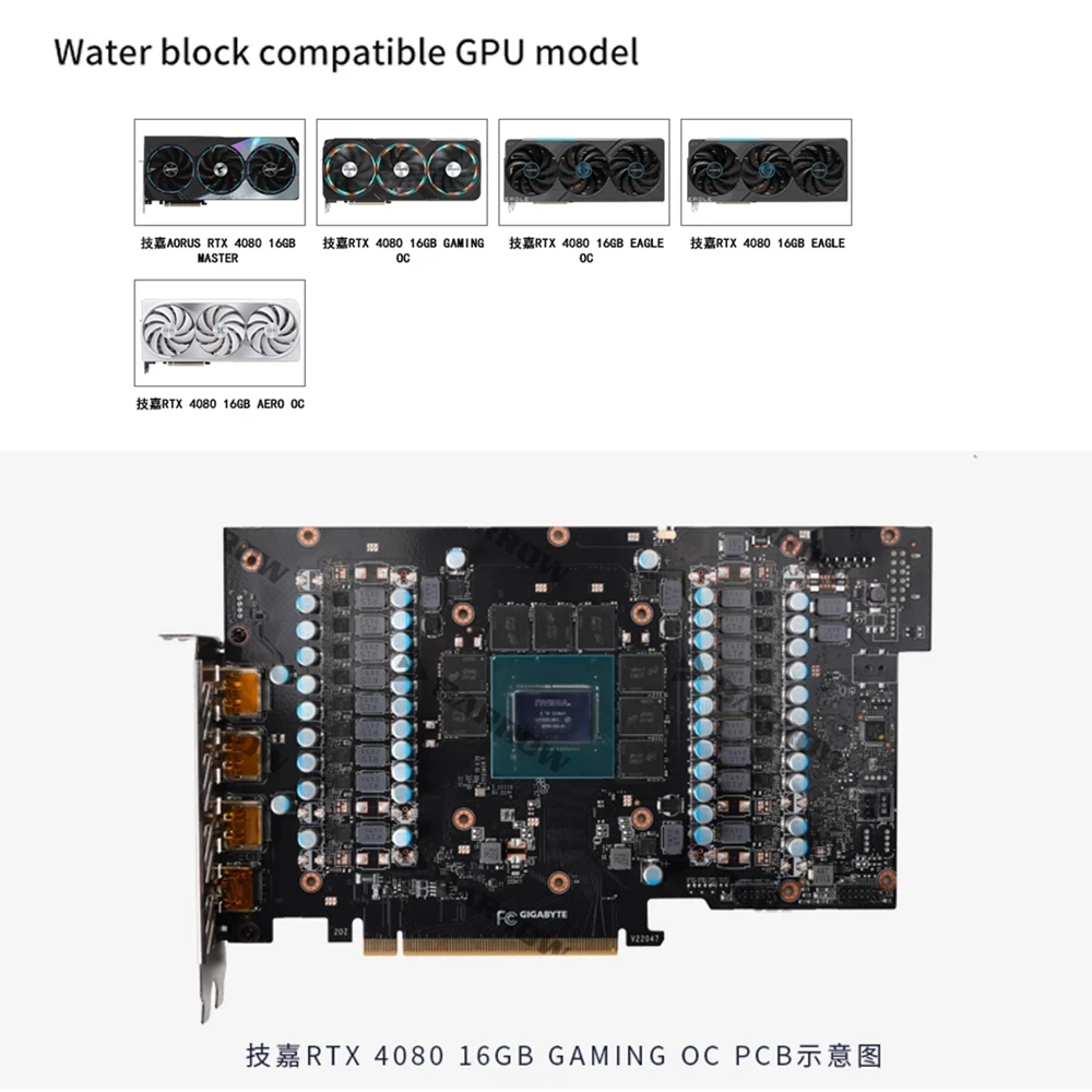 Blok Air GPU BARROW untuk Giga - Rtx 4080 Water Cooling Block ulasan dan harga